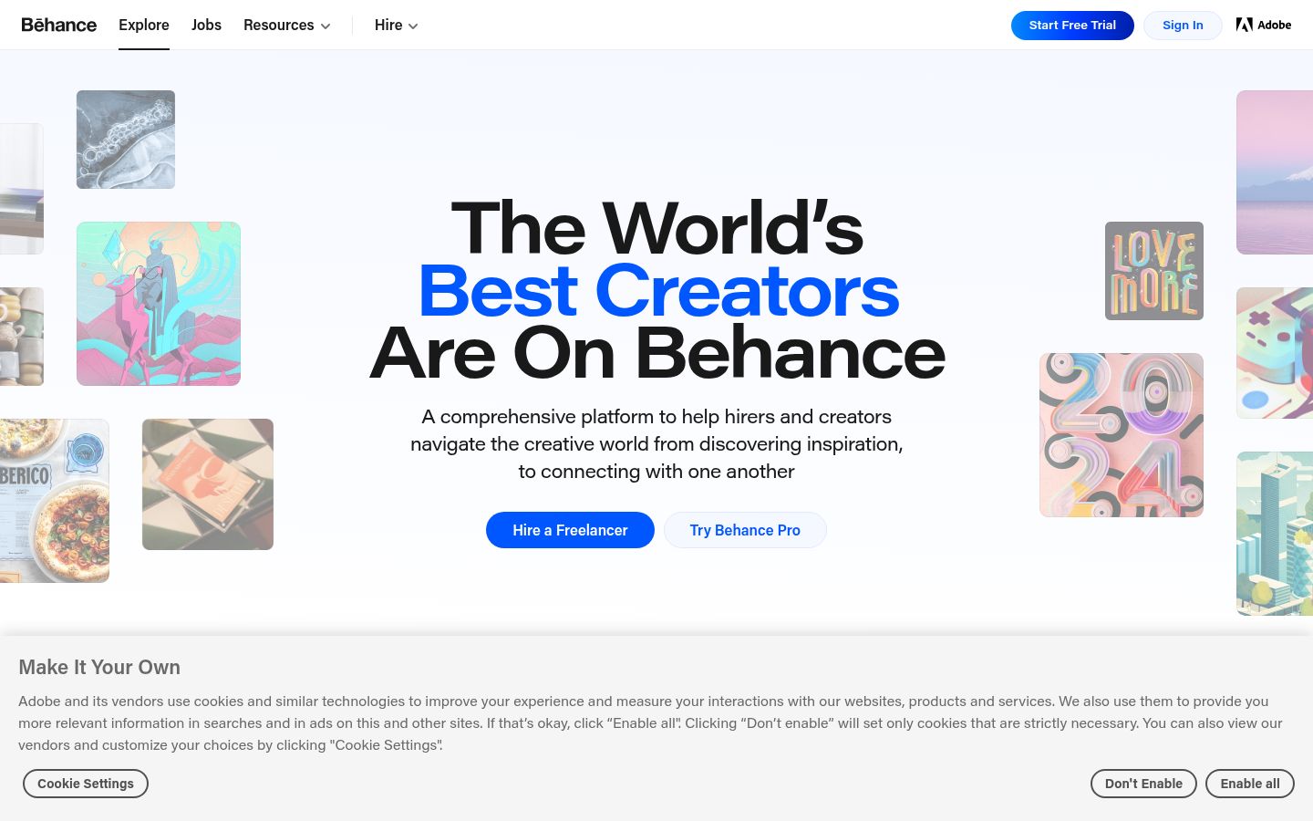 Screenshot of Behance - https://www.behance.net