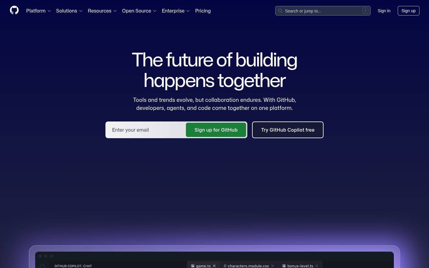 Screenshot of GitHub - https://github.com
