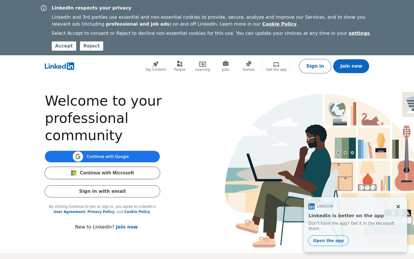 Screenshot of LinkedIn - https://www.linkedin.com